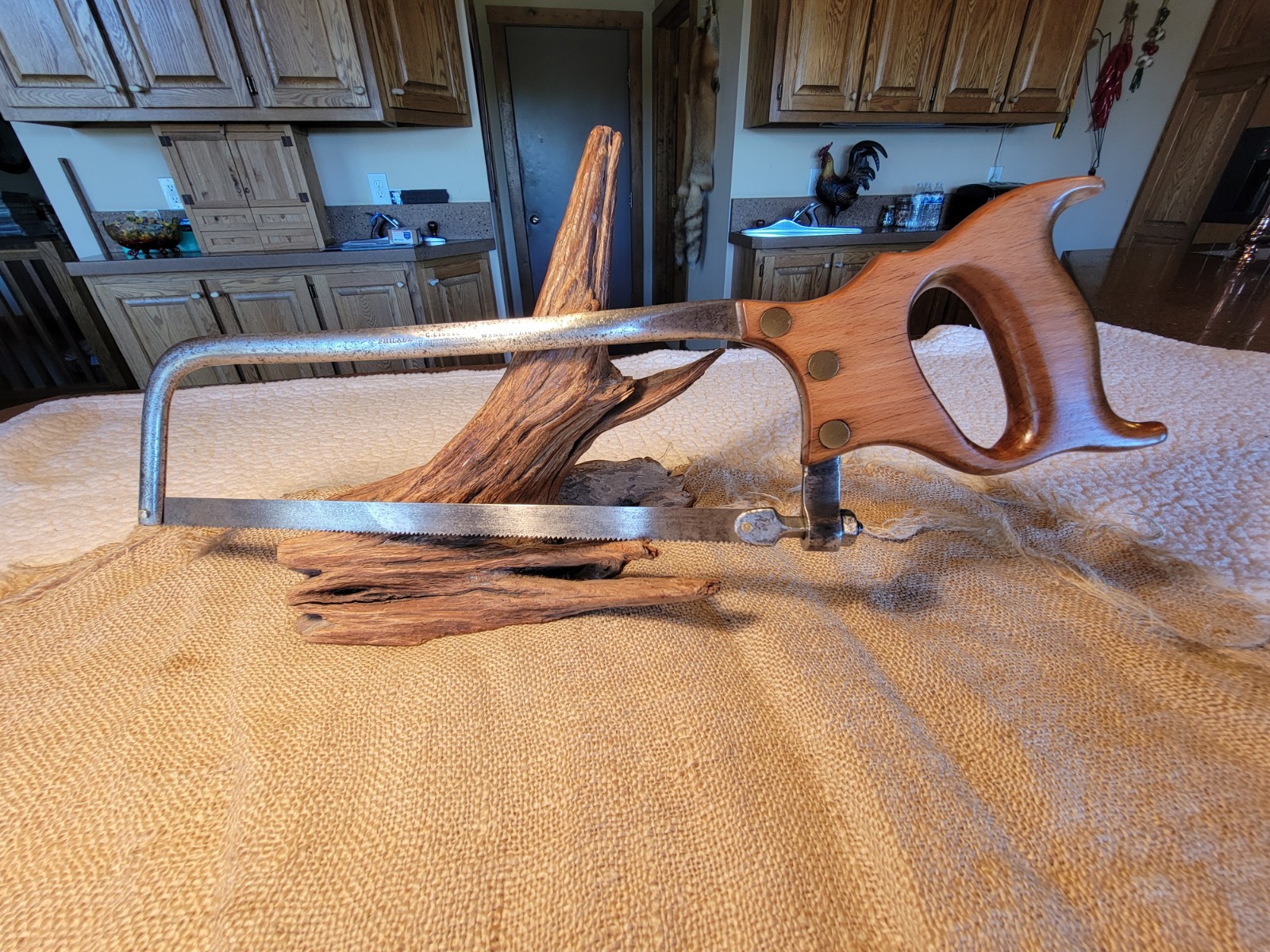 Antique C.DISSTON 14” Meat / Bone Saw H.DISSTON & SONS PHILADA Split Nut Antique C.DISSTON 14” Meat / Bone Saw H.DISSTON & SONS PHILADA Split Nut