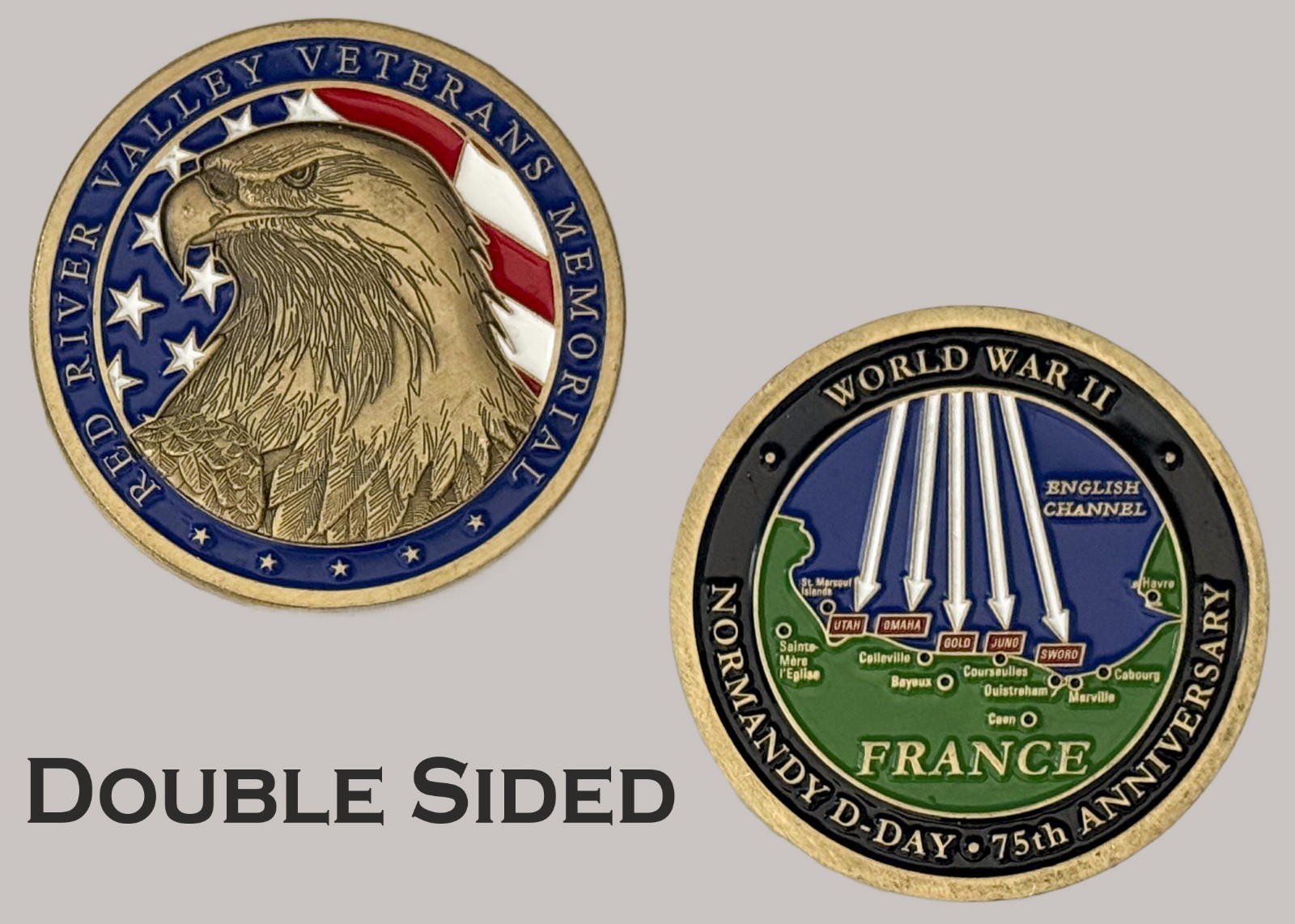Red River Valley Veterans Memorial D-Day 75th Challenge Coin J#16 Red River Valley Veterans Memorial D-Day 75th Challenge Coin J#16