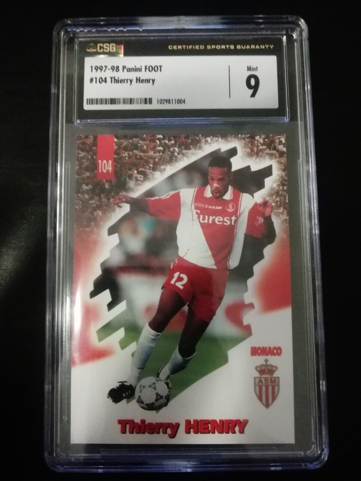 1997 Thierry Henry Panini Foot Rookie Card RC CSG 9