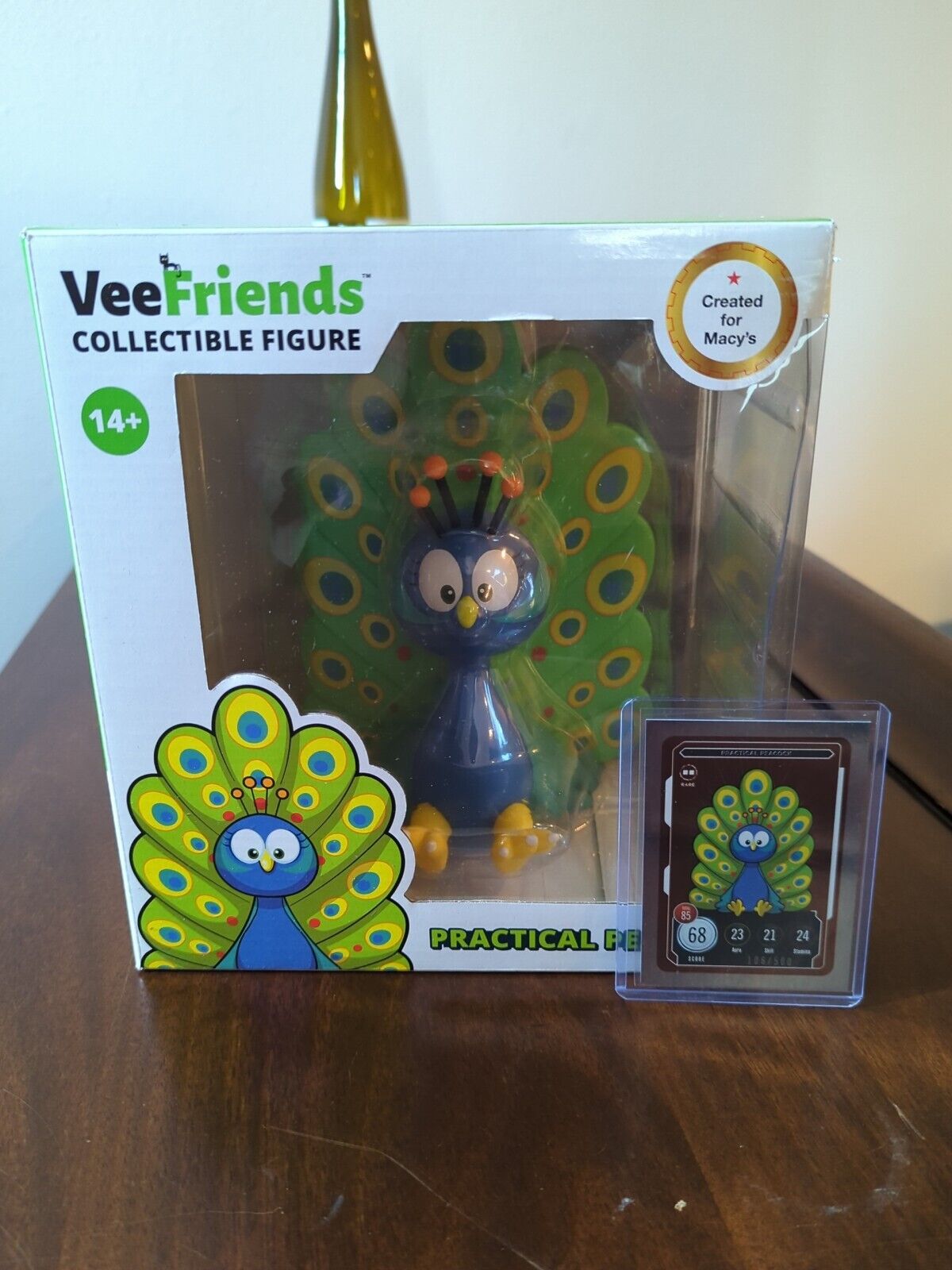 Veefriends Practical Peacock Collectible Figure And Zero Cool Trading Card...