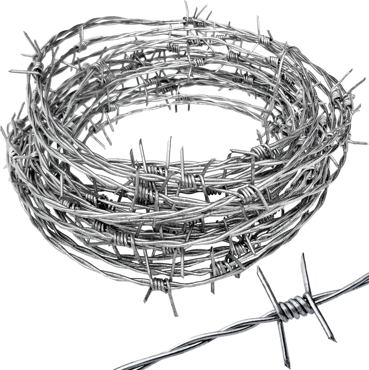 Real Barbed Wire 25Ft 18 Gauge - Great for Crafts, Fences, Critter Deterrent Real Barbed Wire 25Ft 18 Gauge - Great for Crafts, Fences, Critter Deterrent