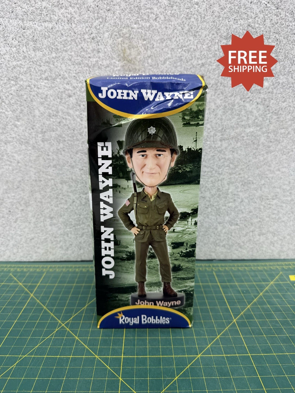 Limited Edition John Wayne WWII Bobblehead by Royal Bobbles - New In The Box Limited Edition John Wayne WWII Bobblehead by Royal Bobbles - New In The Box