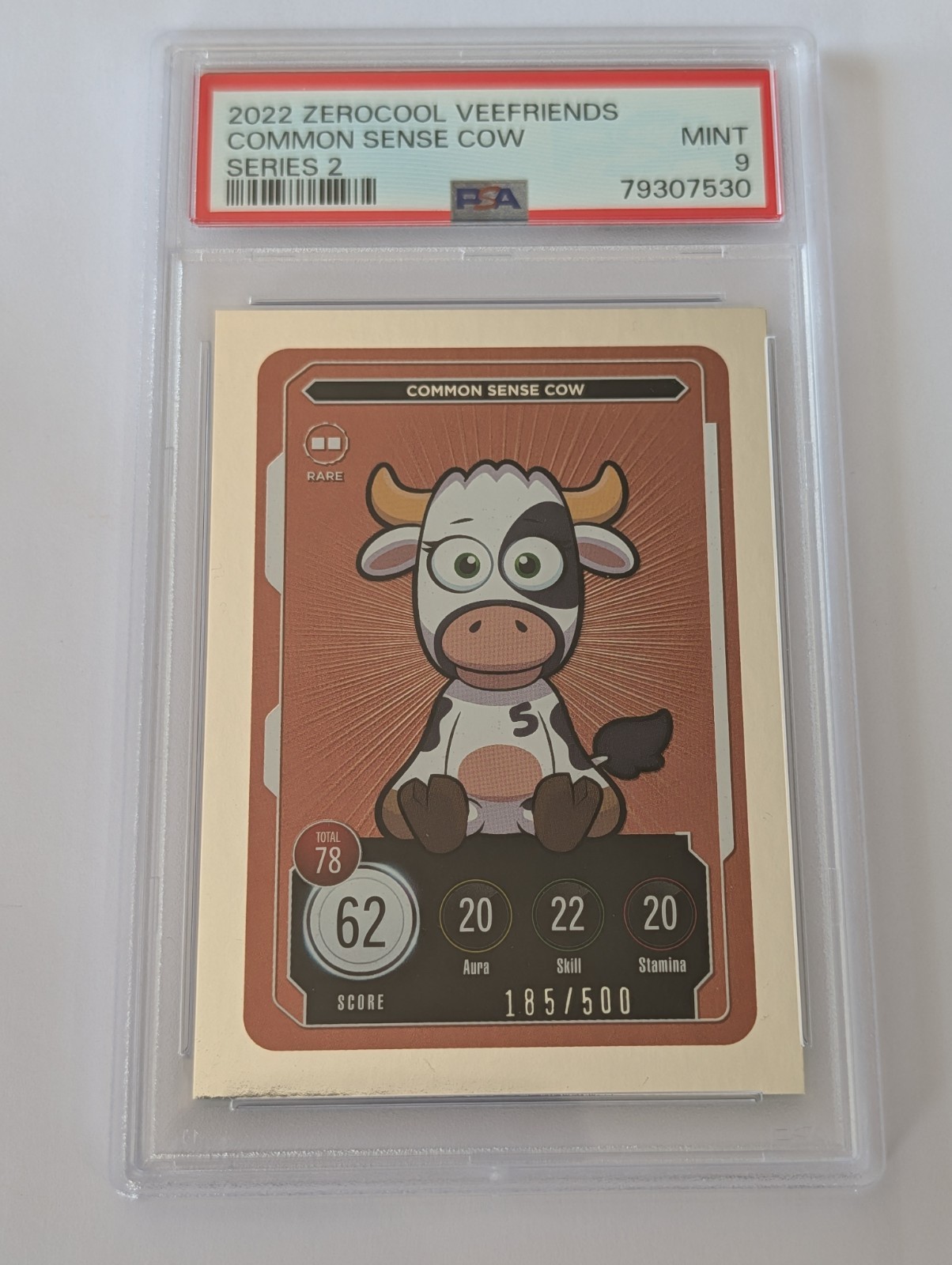 Common Sense Cow VeeFriends Compete Collect Series 2 Rare /500 PSA 9 Mint Common Sense Cow VeeFriends Compete Collect Series 2 Rare /500 PSA 9 Mint
