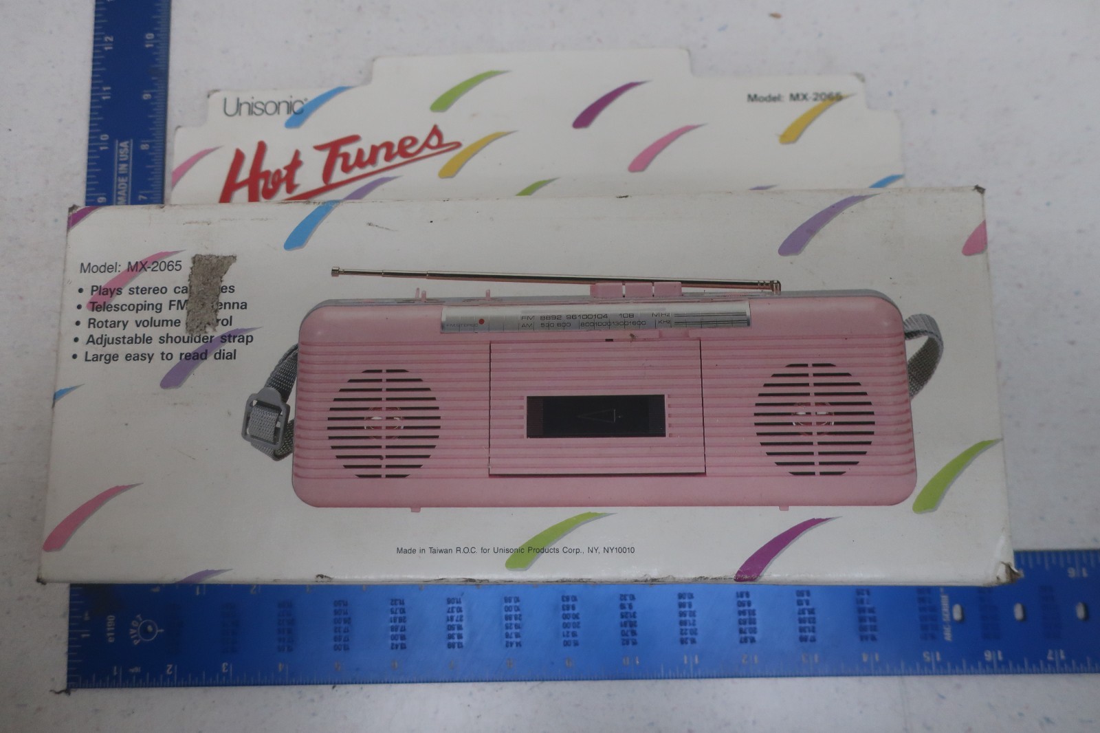 Vintage Unisonic Hot Tunes MX-2065 Blue Cassette Radio Player NIB Deadstock 80s Vintage Unisonic Hot Tunes MX-2065 Blue Cassette Radio Player NIB Deadstock 80s