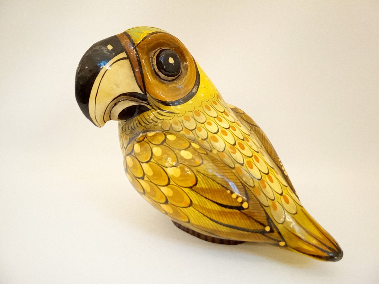 Vintage 60s MCM Sermel papier mache folk art parrot Tonala Mexico signed 11 Vintage 60s MCM Sermel papier mache folk art parrot Tonala Mexico signed 11
