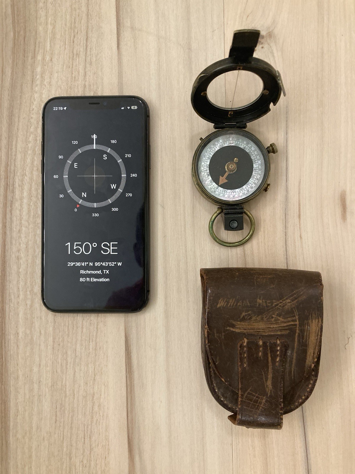 WWI 1918 US Verner's Pattern Mk VIII Swiss Prism Marching Compass WW1 Working