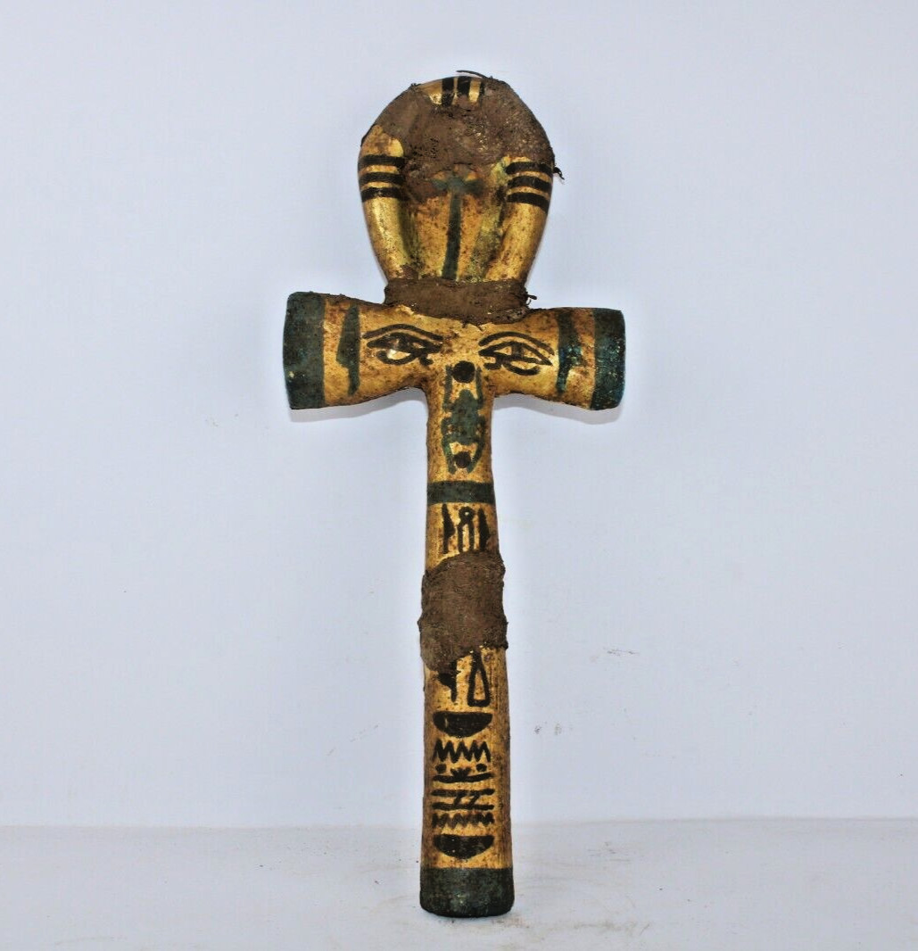 Rare Ancient Egyptia Pharaonic Antique Wooden Ankh Key of Lif In Egyptology