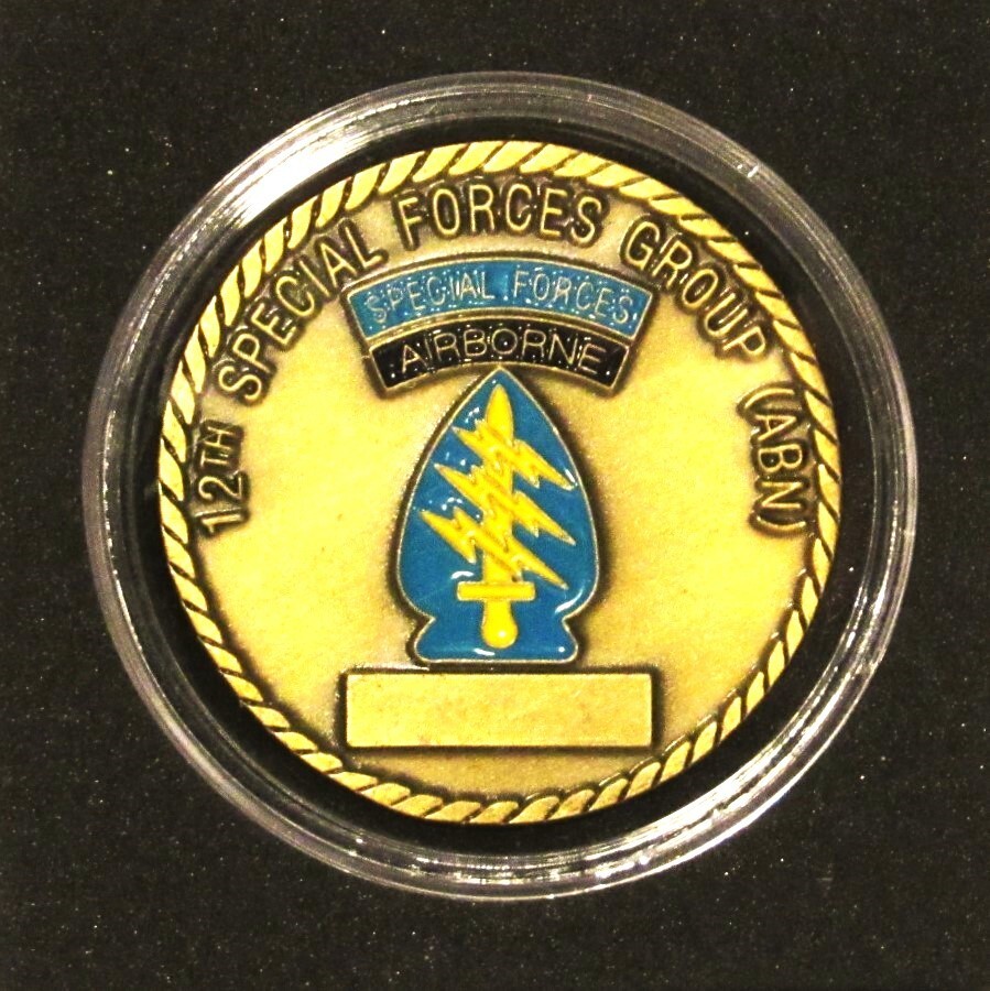 U.S. Army Airborne Challenge Coin - 12th Special Forces Group (ABN) U.S. Army Airborne Challenge Coin - 12th Special Forces Group (ABN)