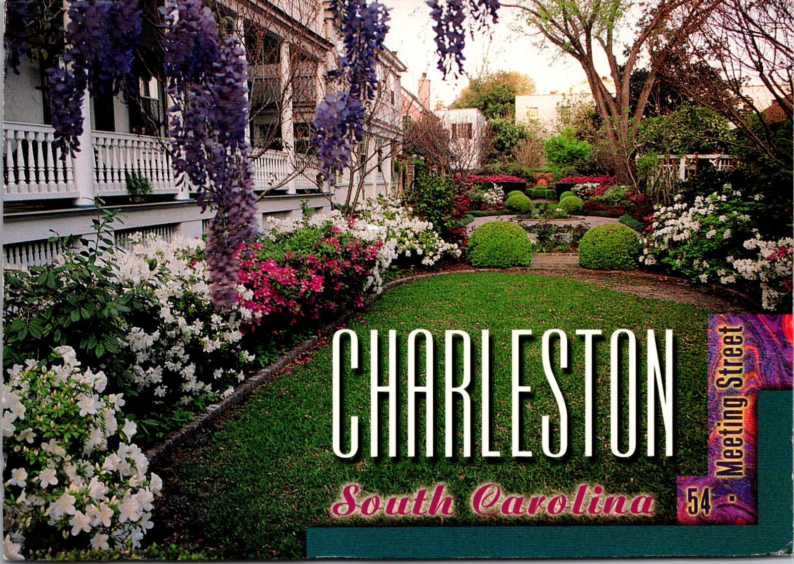 54 Meeting Street Garden Charleston SC Vintage Postcard 5P21-10