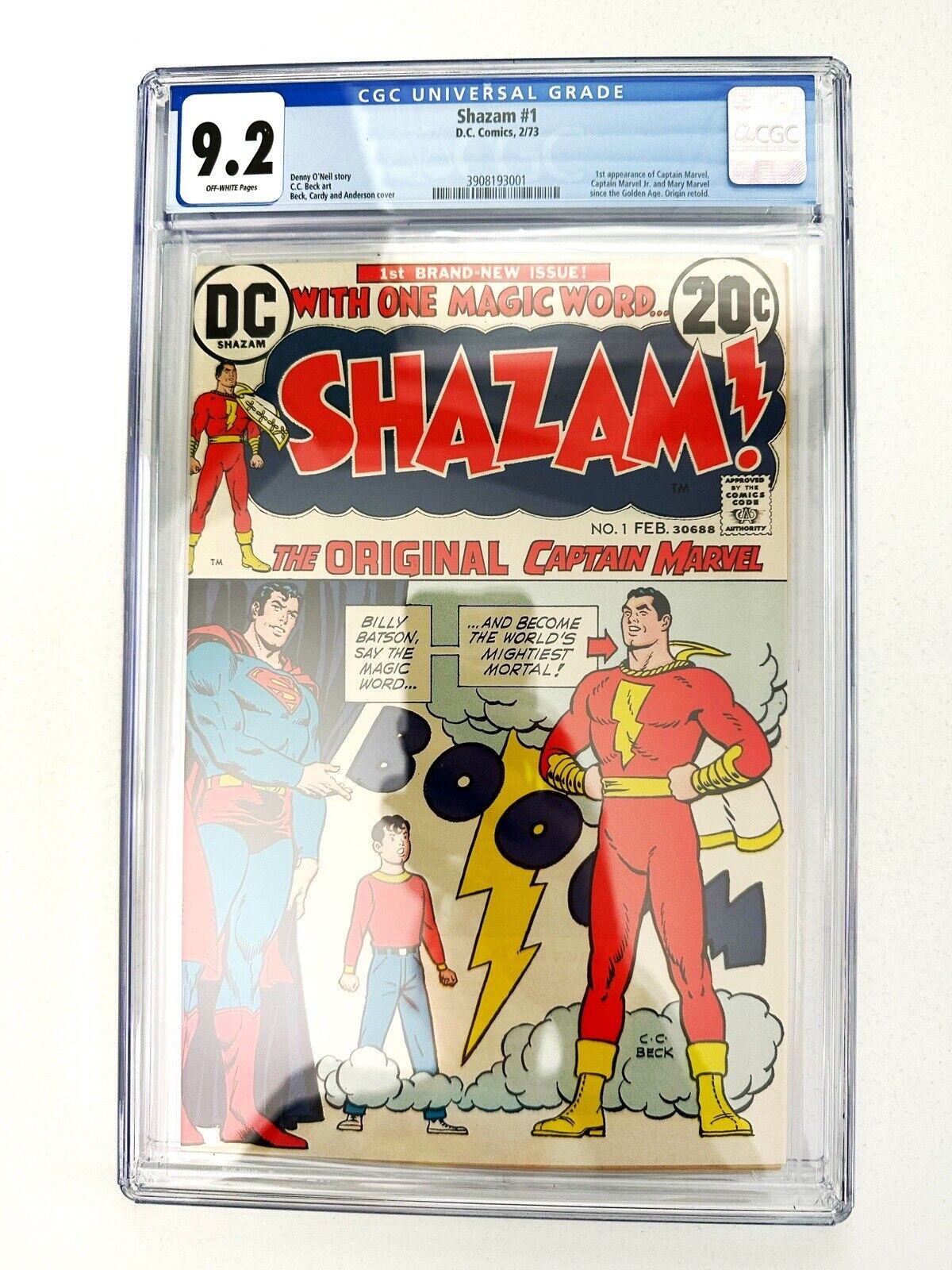 SHAZAM #1 CGC 9.2 OW/WH PAGES // 1ST APP OF CAPTAIN MARVEL SINCE GA 1973
