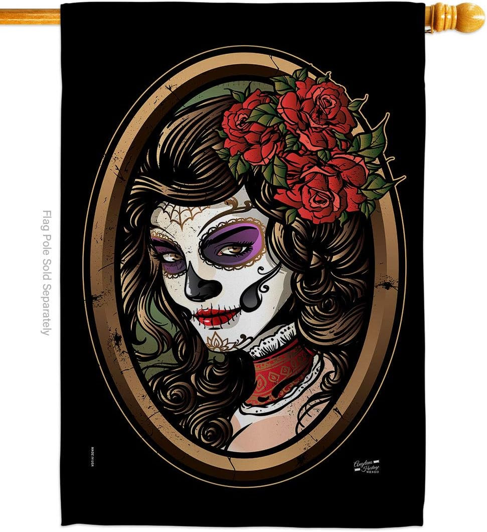 La Calavera Catrina Flag Dia De Los Muertos Decorations Day of Dead Decor Room H