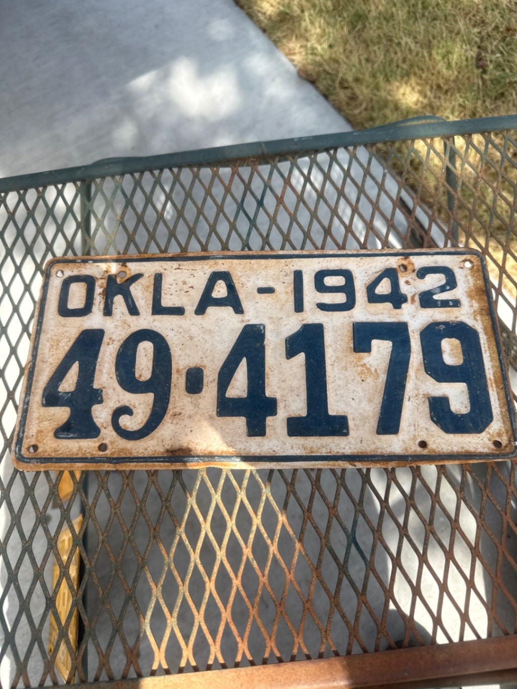 Vintage 1942 Oklahoma License Plate Vintage 1942 Oklahoma License Plate