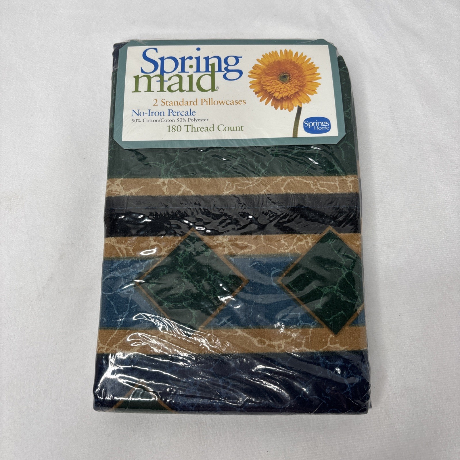 VTG 1990s Springmaid Amalfi Navy Set of 2 Standard Pillowcases 180 Percale NEW VTG 1990s Springmaid Amalfi Navy Set of 2 Standard Pillowcases 180 Percale NEW