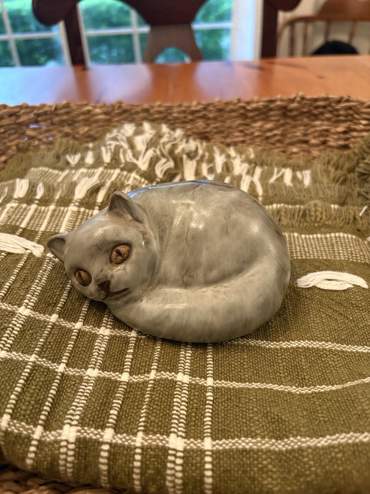 Vintage Andersen Design Studio Pottery Gray Curled Cat Figurine - 5\