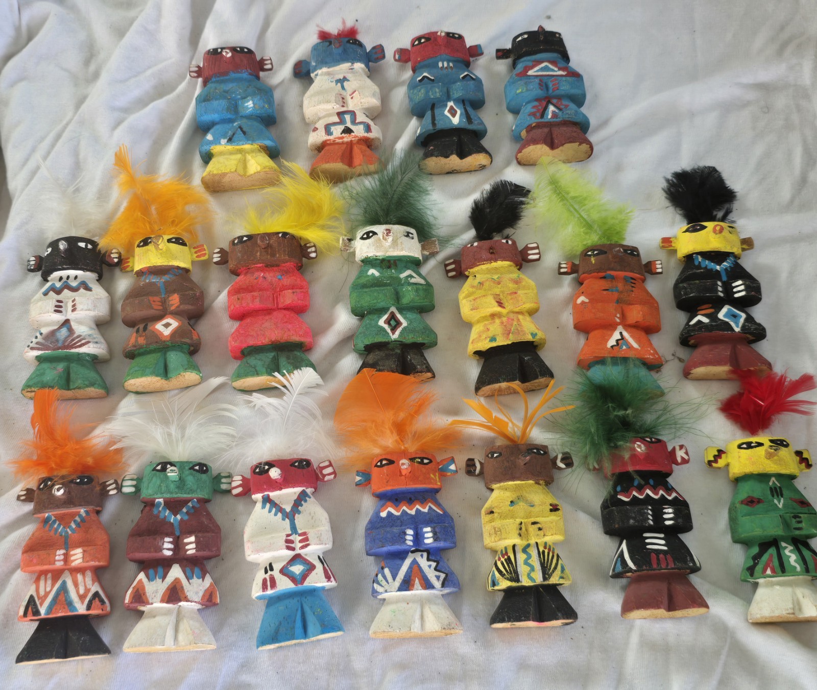 Vintage Navajo Indian Route 66 SouvenirTourist Trading Wood Kachina Doll Figures Vintage Navajo Indian Route 66 SouvenirTourist Trading Wood Kachina Doll Figures