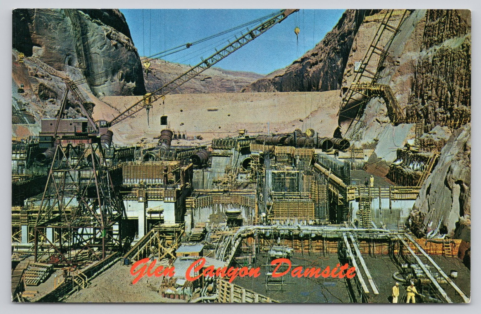 Vintage Glen Canyon Dam Under Construction Postcard Page AZ Bradshaw\'s Chrome Vintage Glen Canyon Dam Under Construction Postcard Page AZ Bradshaw\'s Chrome