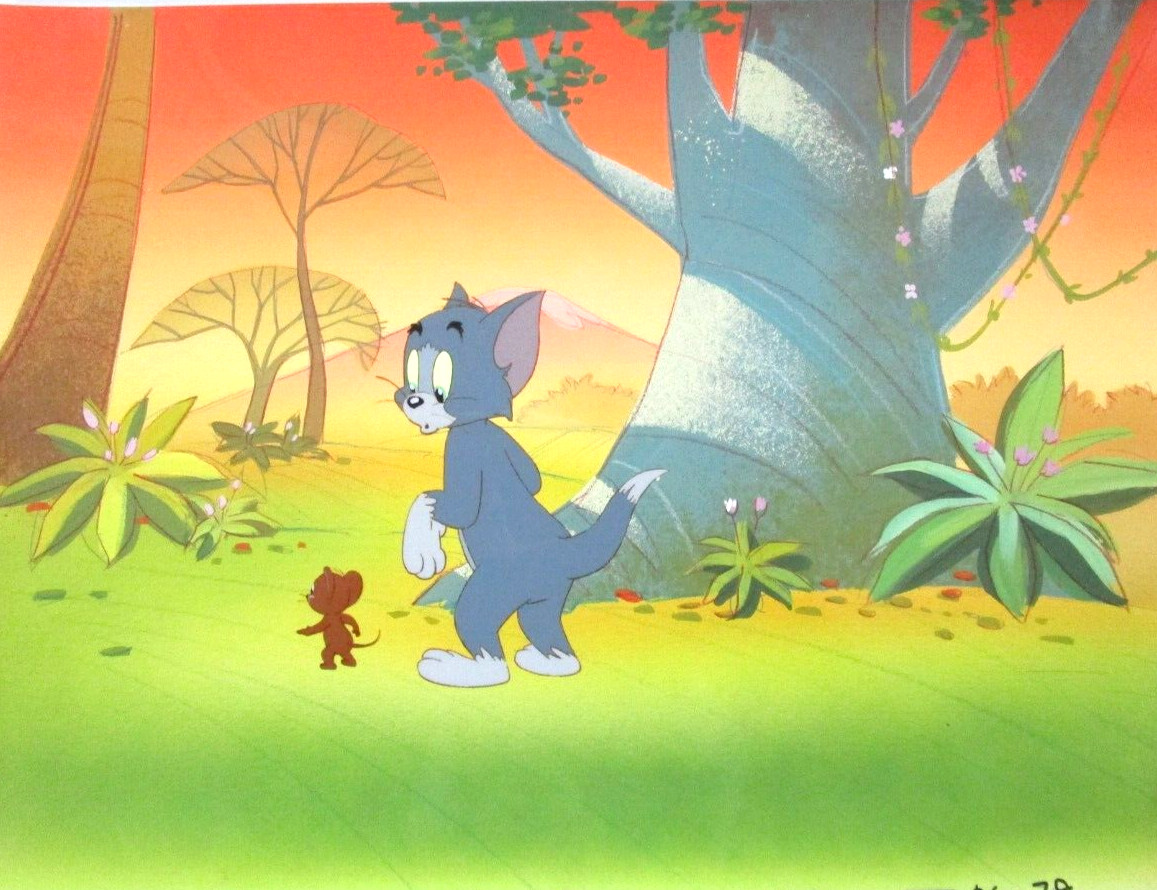 1980 TOM JERRY Filmation ORIGINAL PRODUCTION drawing CEL + BACKGROUND 1980 TOM JERRY Filmation ORIGINAL PRODUCTION drawing CEL + BACKGROUND