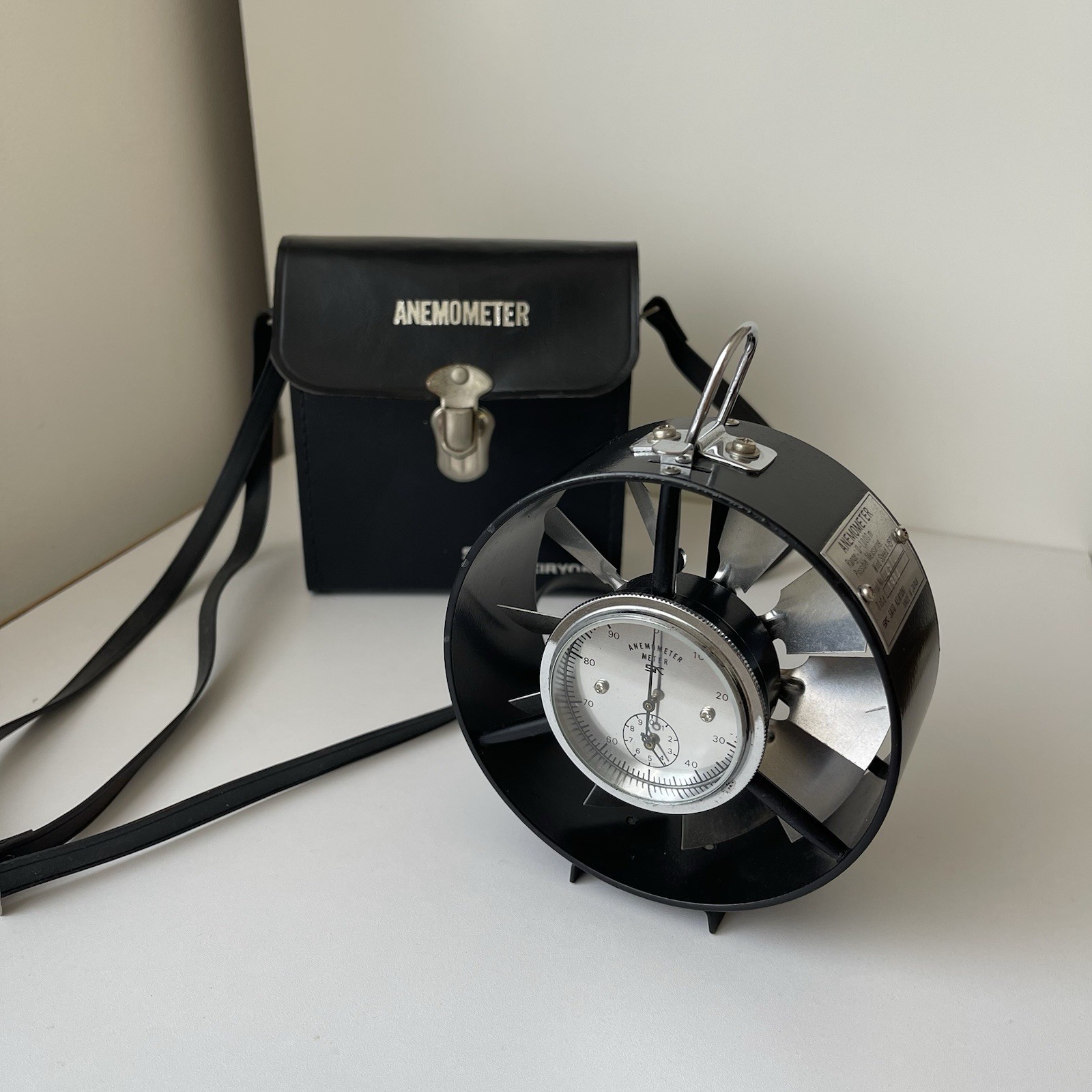 Vintage 1984 Mechanical Anemometer Sato Keiryoki Japan With Original Carry Case
