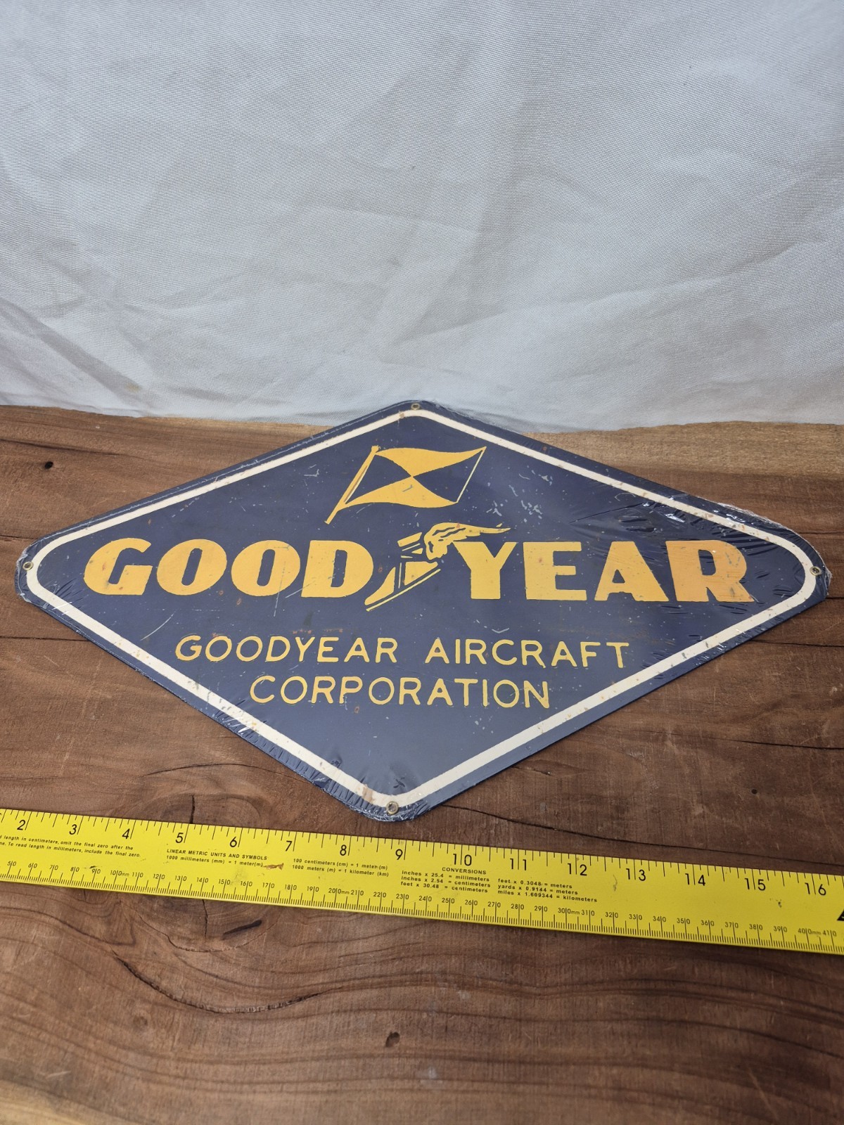 Goodyear Aircraft Corporation Metal Sign, F4U Corsair, Goodyear Duck SIG-0613 Goodyear Aircraft Corporation Metal Sign, F4U Corsair, Goodyear Duck SIG-0613