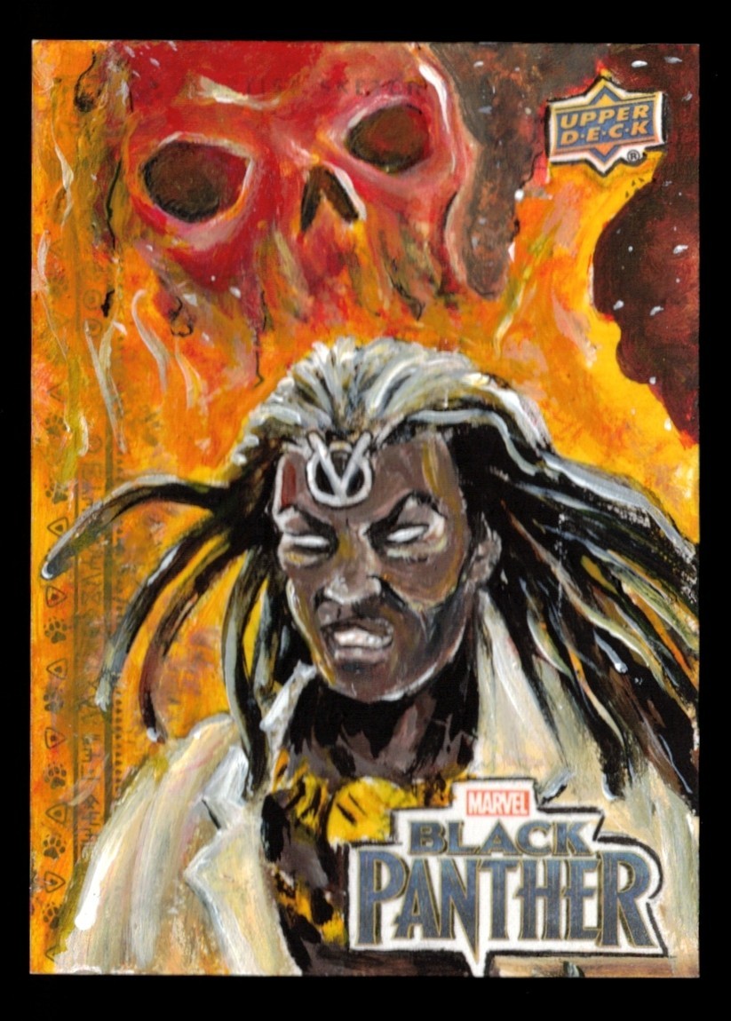 2018 UD Marvel Black Panther Sketch Doctor Voodoo by Clint Hagler 1/1 Painting 2018 UD Marvel Black Panther Sketch Doctor Voodoo by Clint Hagler 1/1 Painting