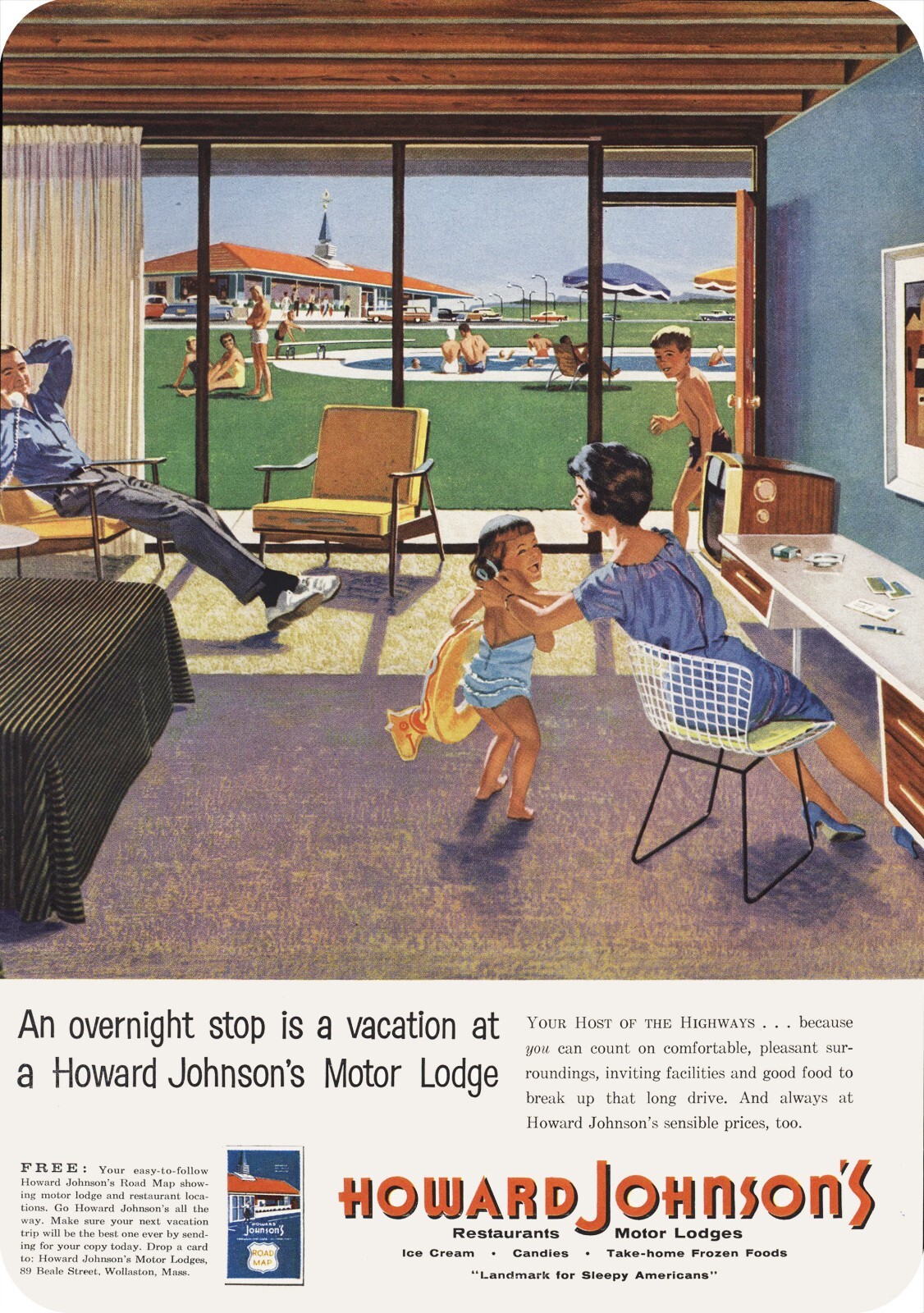1959 HOWARD JOHNSON'S Restaurant & Motel Family DECORATIVE REPLICA METAL SIGN 1959 HOWARD JOHNSON'S Restaurant & Motel Family DECORATIVE REPLICA METAL SIGN