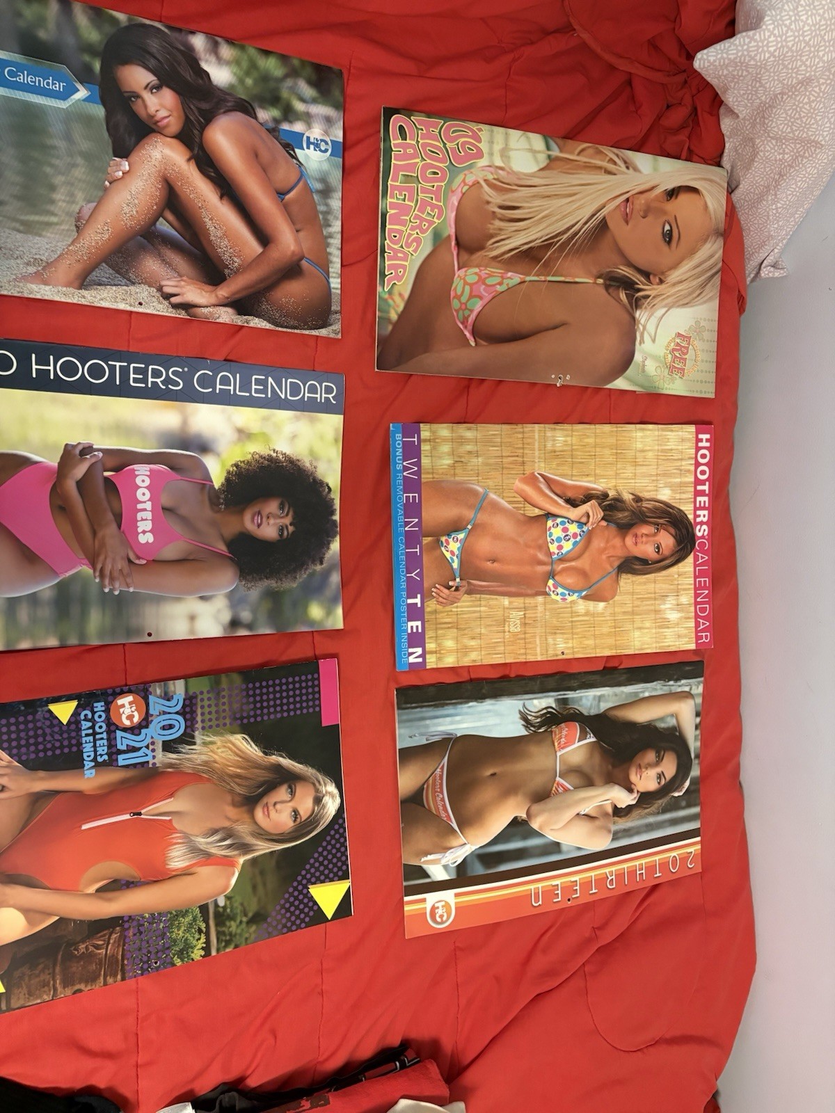 Lot Of 6 Hooters Calendars Great Condition Lot Of 6 Hooters Calendars Great Condition