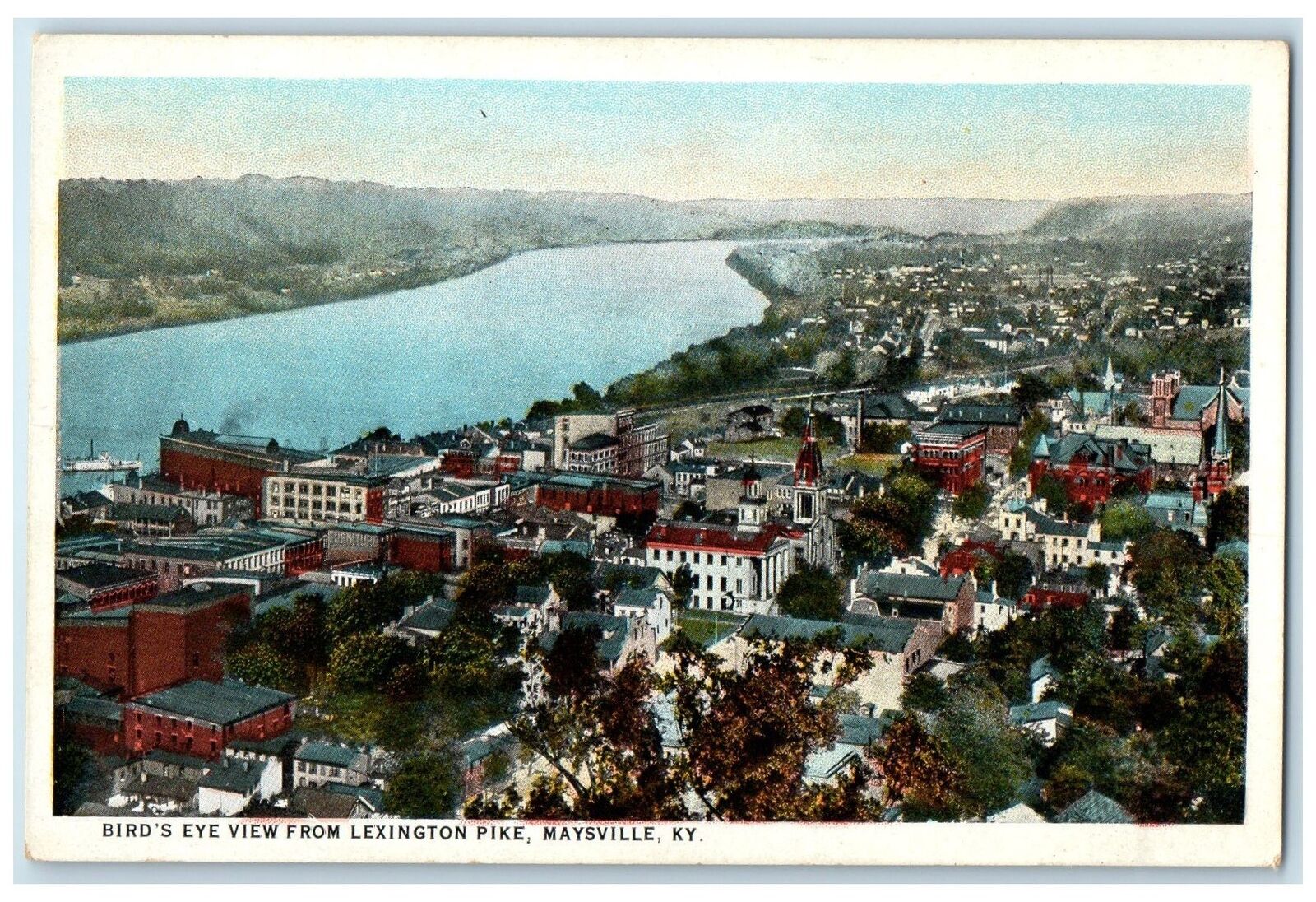 c1940s Bird's Eye View From Lexington Pike Maysville Kentucky KY Houses Postcard