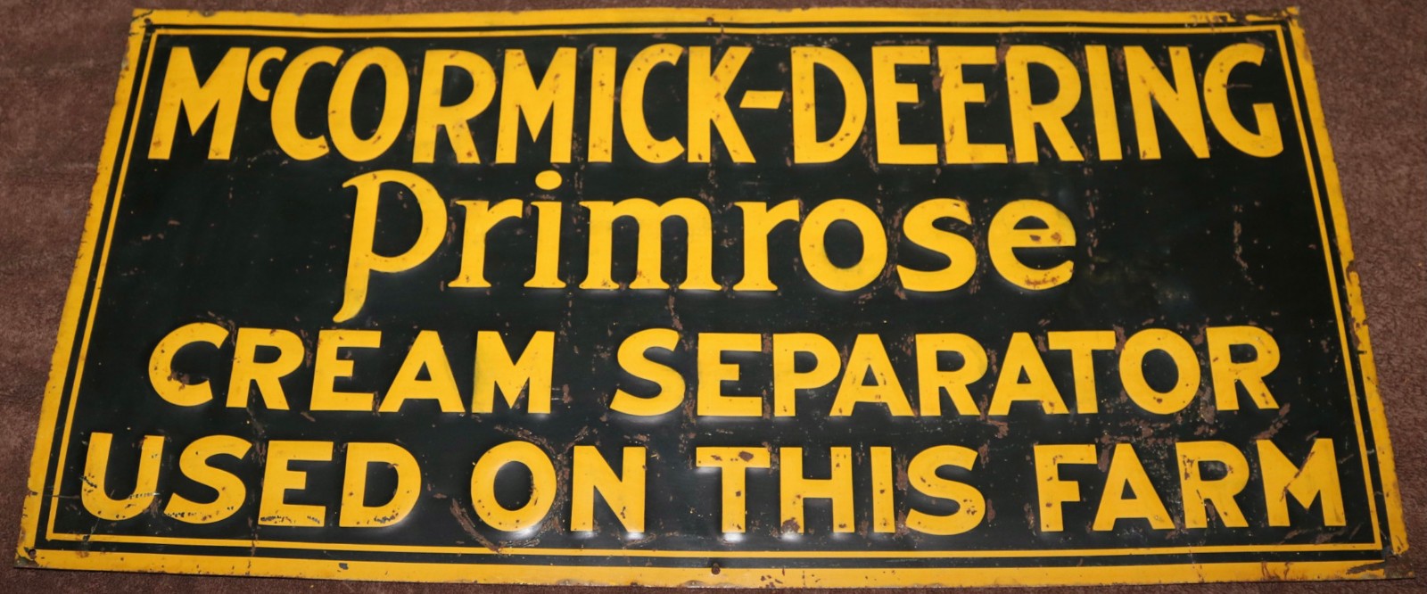 VINTAGE ORIGINAL MCCORMICK-DEERING PRIMROSE CREAM SEPARATOR SIGN VINTAGE ORIGINAL MCCORMICK-DEERING PRIMROSE CREAM SEPARATOR SIGN