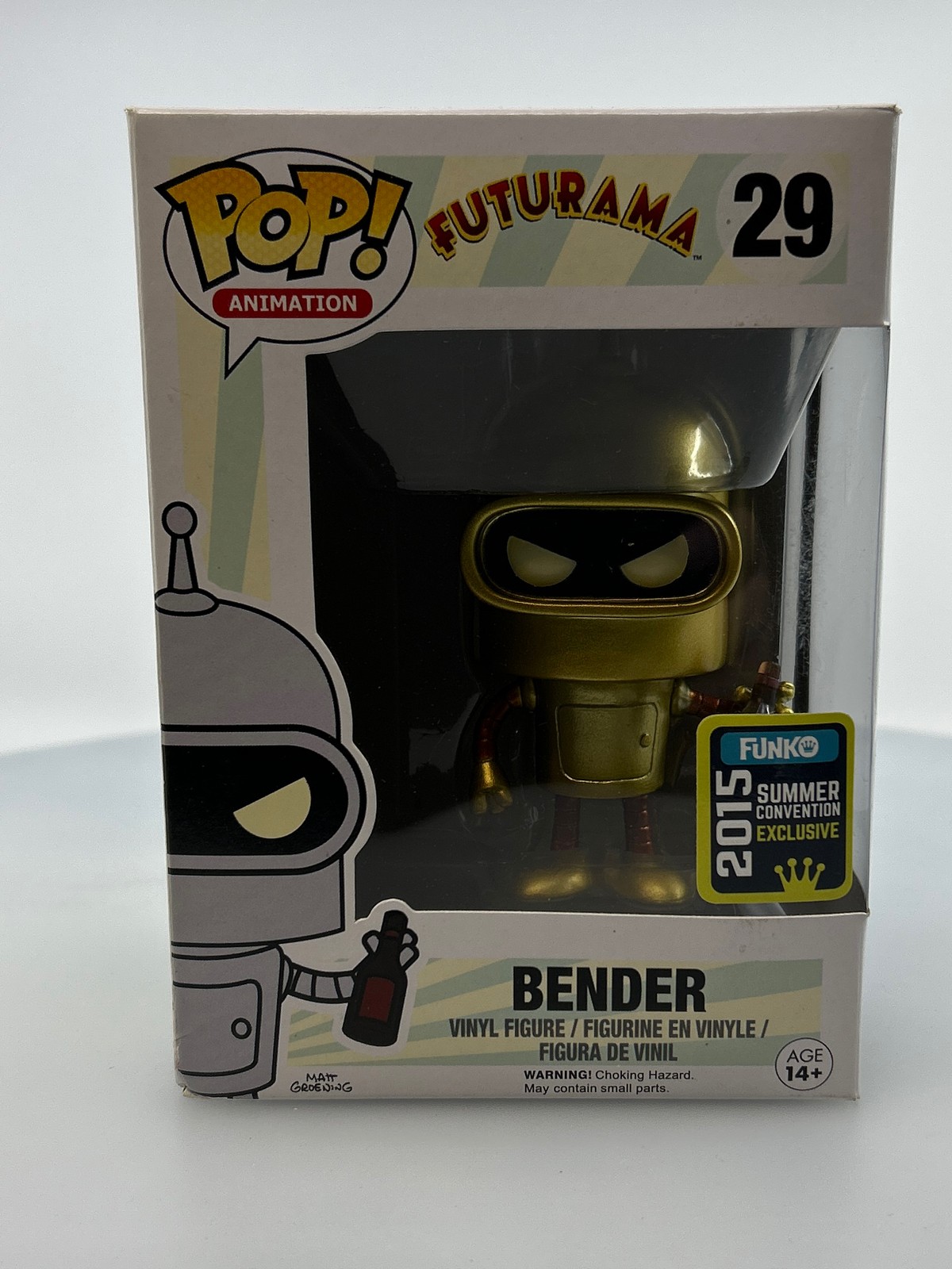 Funko POP Animation Futurama Bender Gold #29 Hot Topic Exclusive NOT MINT