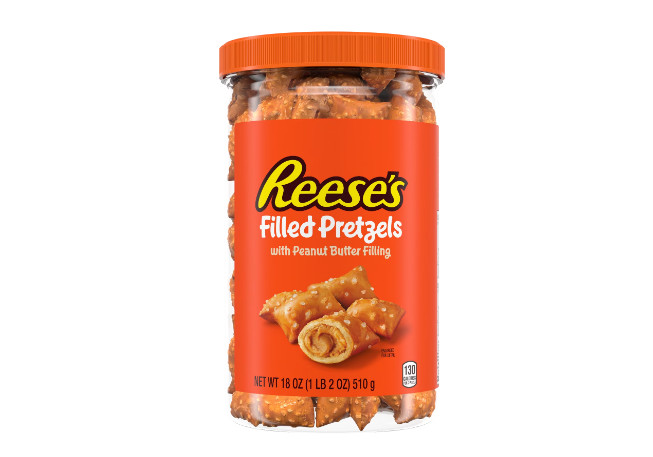 REESE'S Peanut Butter Filled Pretzels Plastic Jar, 18 oz