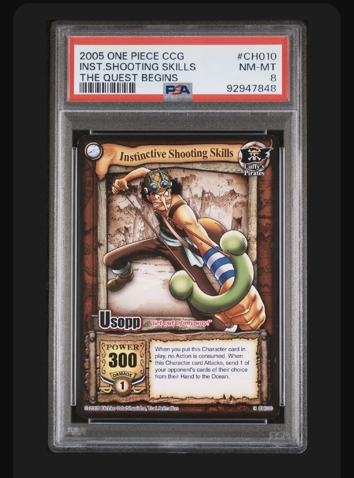 2005 One Piece CCG Instinctive Shooting Skills Usopp CH010 PSA 8 POP 2 π₯π₯π₯ 2005 One Piece CCG Instinctive Shooting Skills Usopp CH010 PSA 8 POP 2 π₯π₯π₯