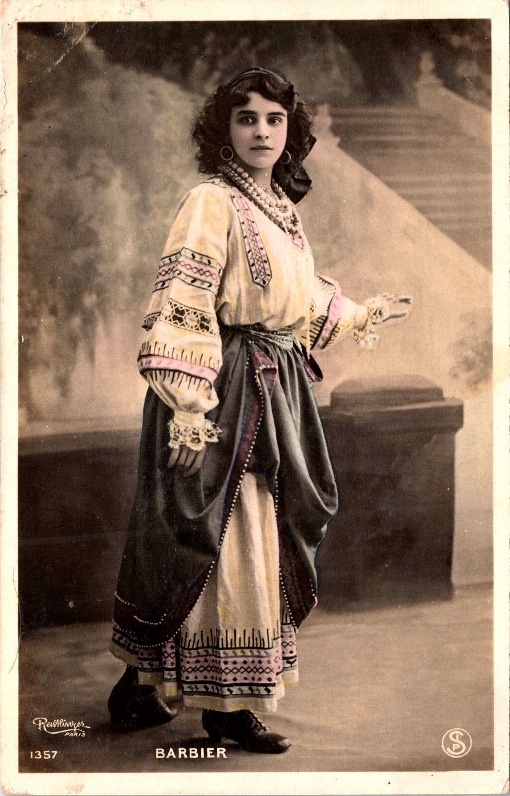 MLLE BARBIER : FRENCH STAGE & FILM  STAR : PHOTO BY LEOPOLD REUTLINGER : RPPC