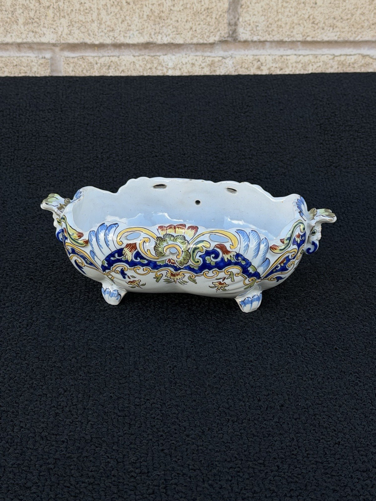 Antique French Rouen Faience Jardiniere Pottery Planter Centerpiece Circa 1900 Antique French Rouen Faience Jardiniere Pottery Planter Centerpiece Circa 1900