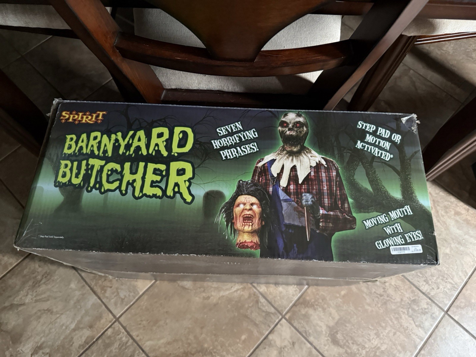 Spirit Halloween Barnyard Butcher Animatronic Rare Retired Original Box Works Spirit Halloween Barnyard Butcher Animatronic Rare Retired Original Box Works