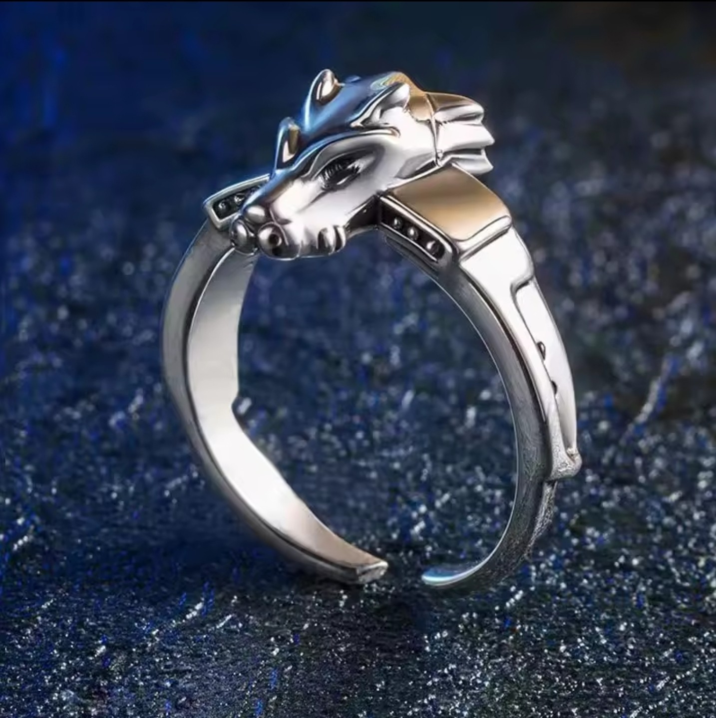 Metal Garurumon Digimon Inspired Ring Adjustable Size Metal Garurumon Digimon Inspired Ring Adjustable Size