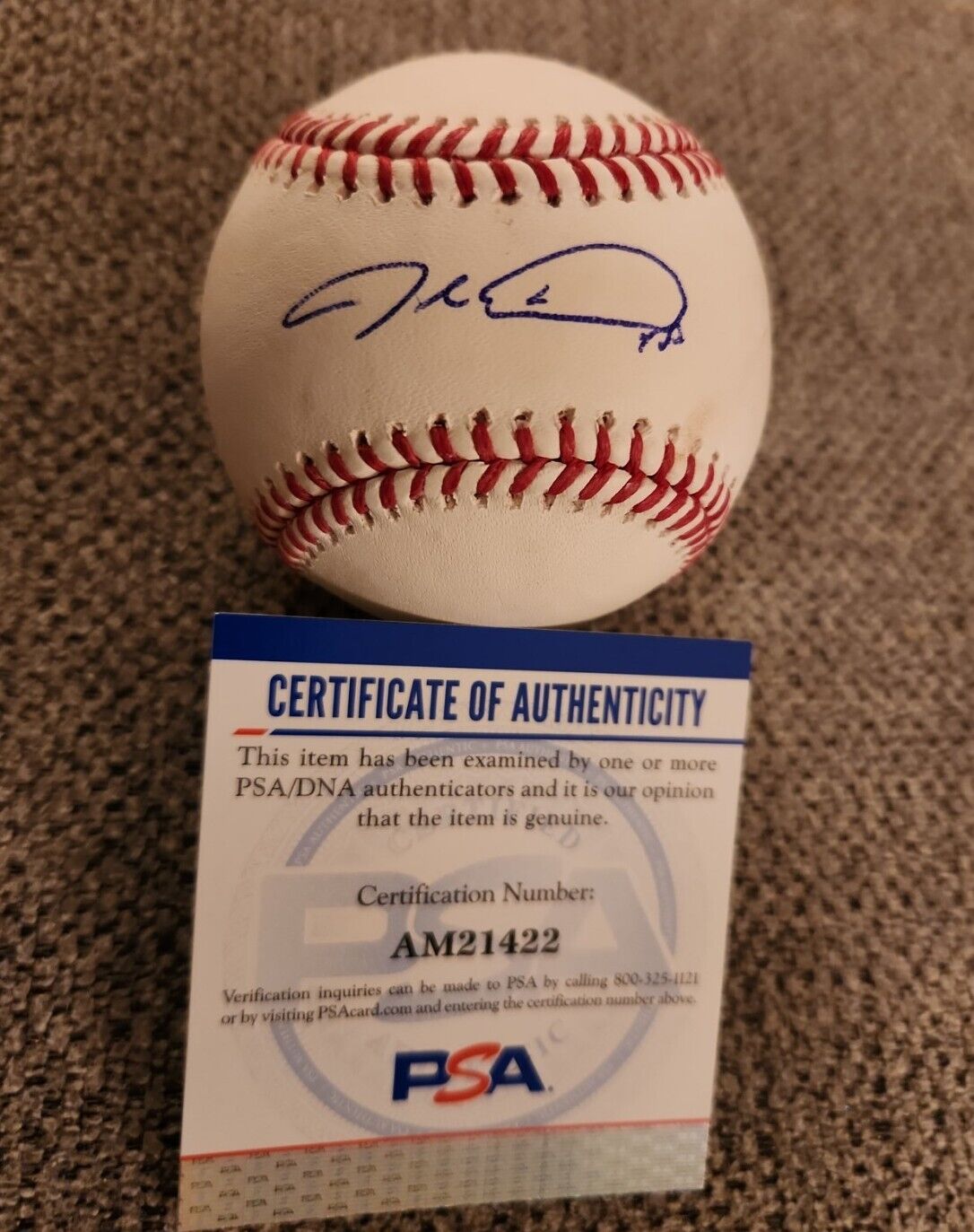 JACOB DEGROM SIGNED MLB BASEBALL RANGERS NY METS PSA/DNA AUTHENTICATED #AM21422