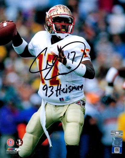 Charlie Ward Autographed Florida State FSU Seminoles (White Jersey) 8x10 Photo w