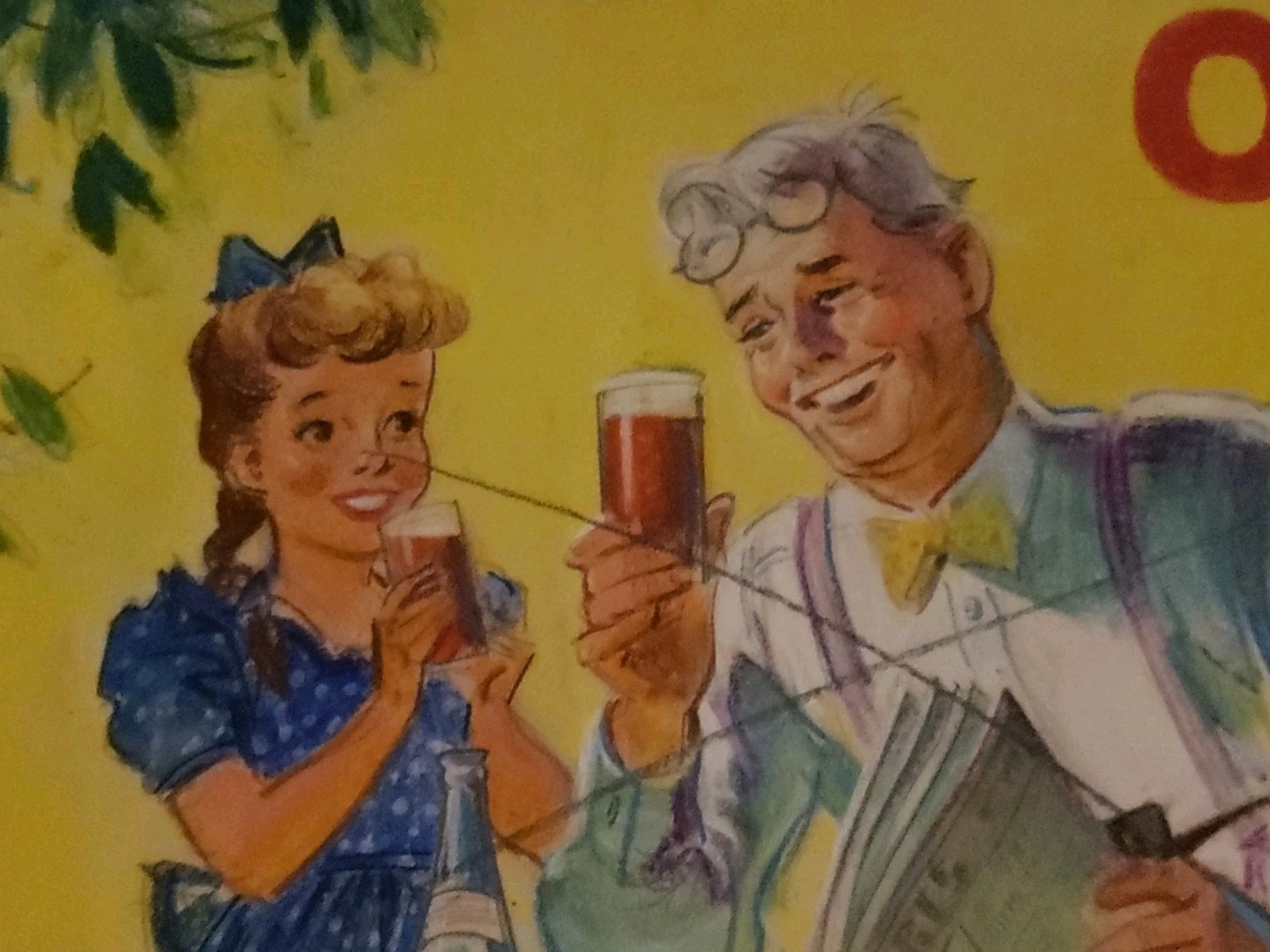 RARE Org 1940s Old Colony Root Beer Hand-Painted Advertising Proof Art Mockup