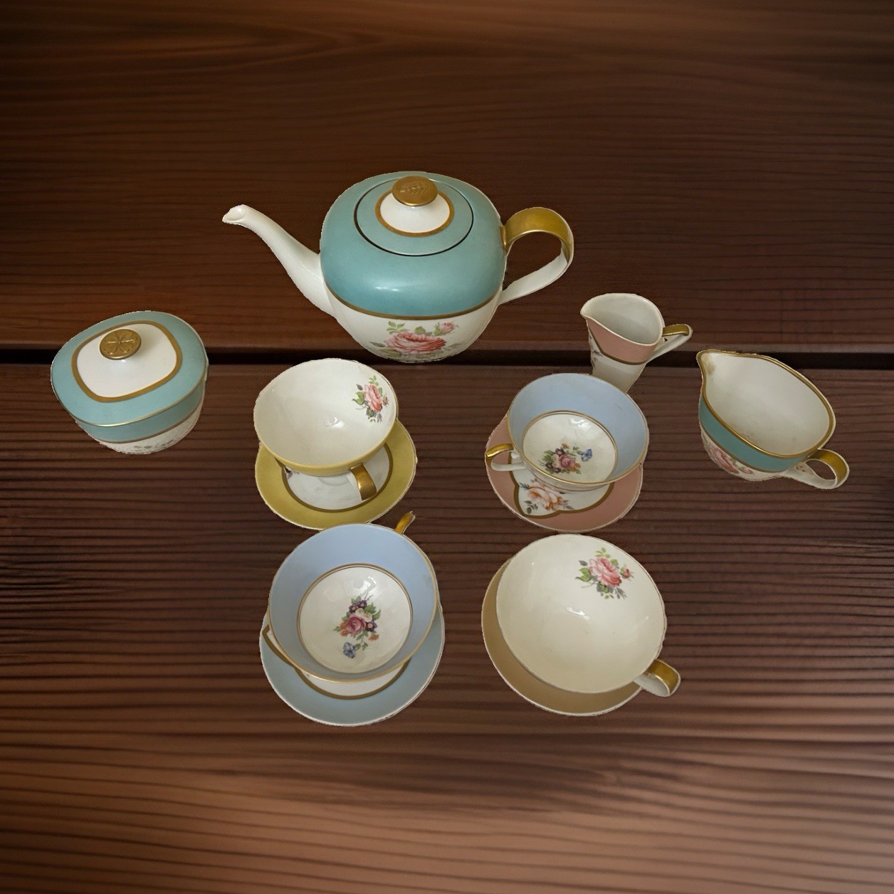 Vintage 1953 Rosenthal Germany Form 2000 Tea Set Teapot Sugar Creamer Cups Vintage 1953 Rosenthal Germany Form 2000 Tea Set Teapot Sugar Creamer Cups