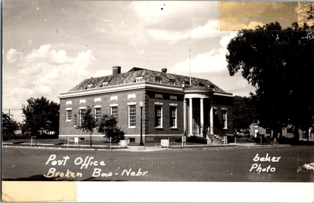 RPPC Post Office Broken Bow Nebraska 1951 Baker Photo Real Photo Postcard RPPC Post Office Broken Bow Nebraska 1951 Baker Photo Real Photo Postcard