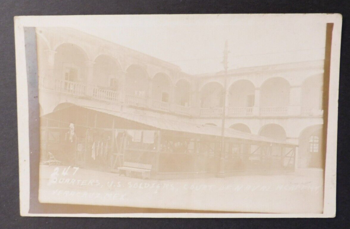 Mint RPPC Postcard Invasion of Veracruz US Soldiers Quarter Naval Academy Mexico Mint RPPC Postcard Invasion of Veracruz US Soldiers Quarter Naval Academy Mexico