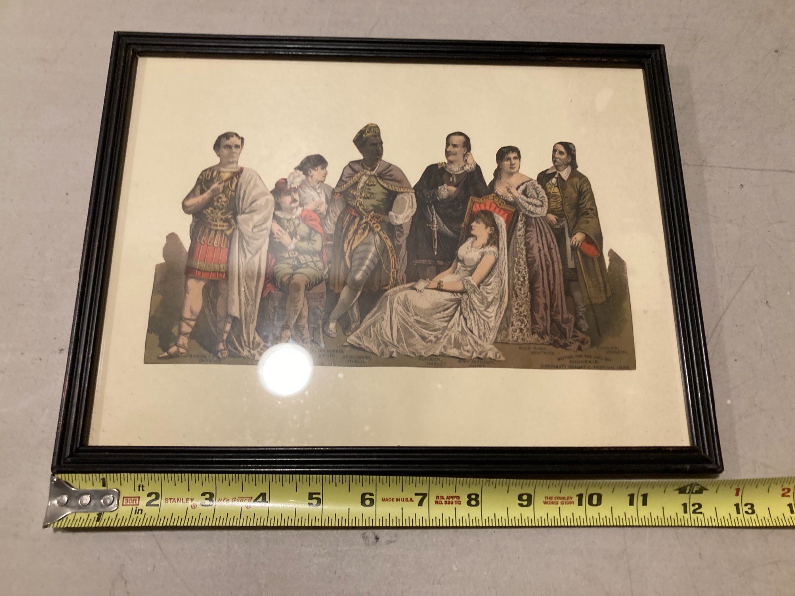 Antique 1883 Cincinnati Dramatic Festival Actors Souvenir Framed Print Antique 1883 Cincinnati Dramatic Festival Actors Souvenir Framed Print