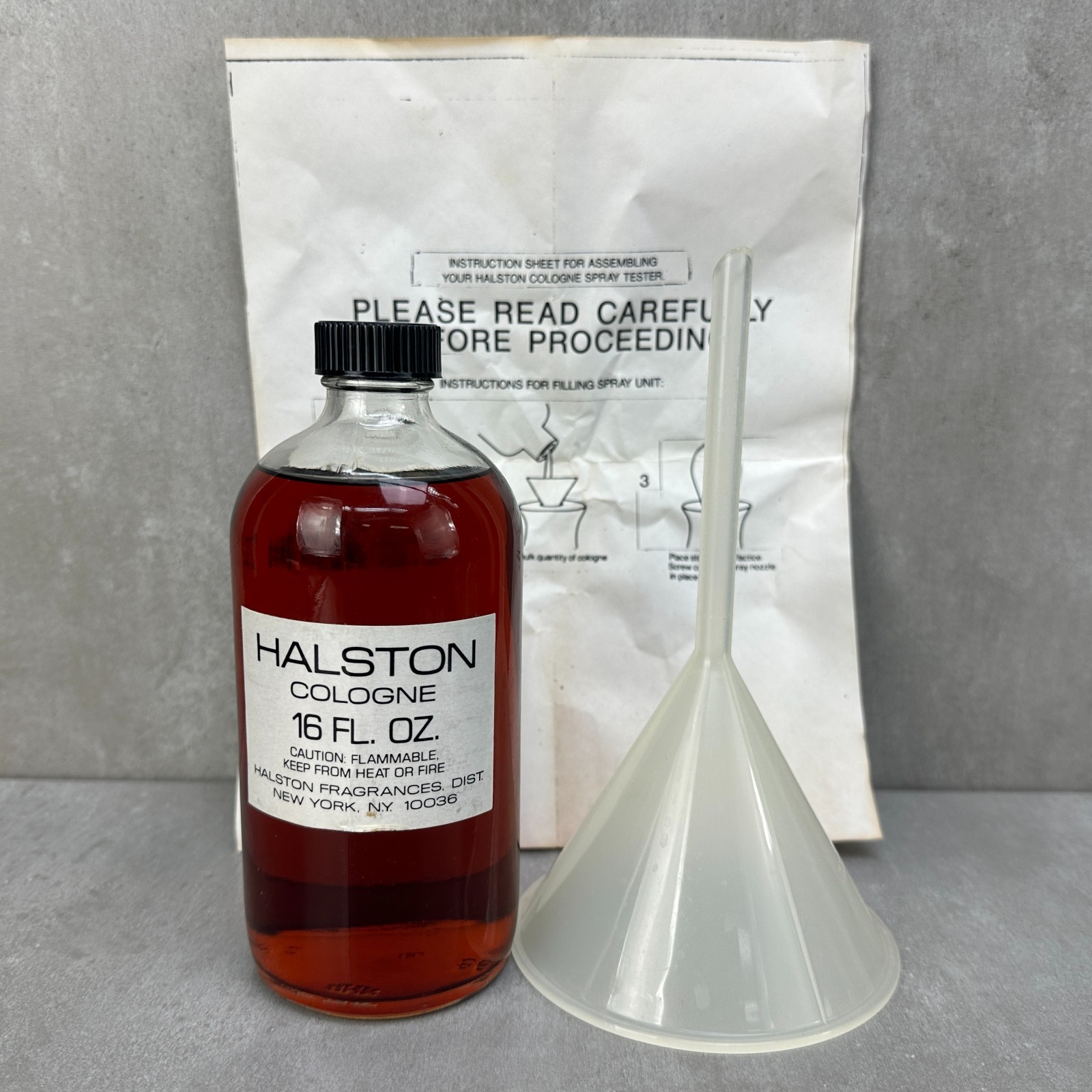Vintage RARE NOS Large 16oz HALSTON Perfume/Cologne in Bottle Dead Stock New Vintage RARE NOS Large 16oz HALSTON Perfume/Cologne in Bottle Dead Stock New