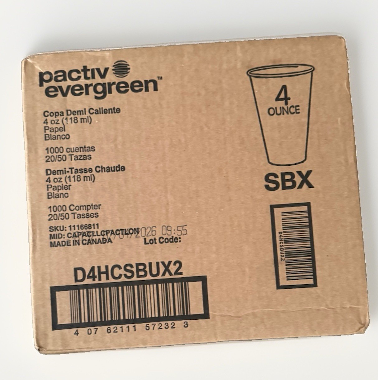 NEW Case of 1000 Hot Starbucks SBX Paper Cups 4oz Bulk PACTIV EVERGREEN USA NEW Case of 1000 Hot Starbucks SBX Paper Cups 4oz Bulk PACTIV EVERGREEN USA