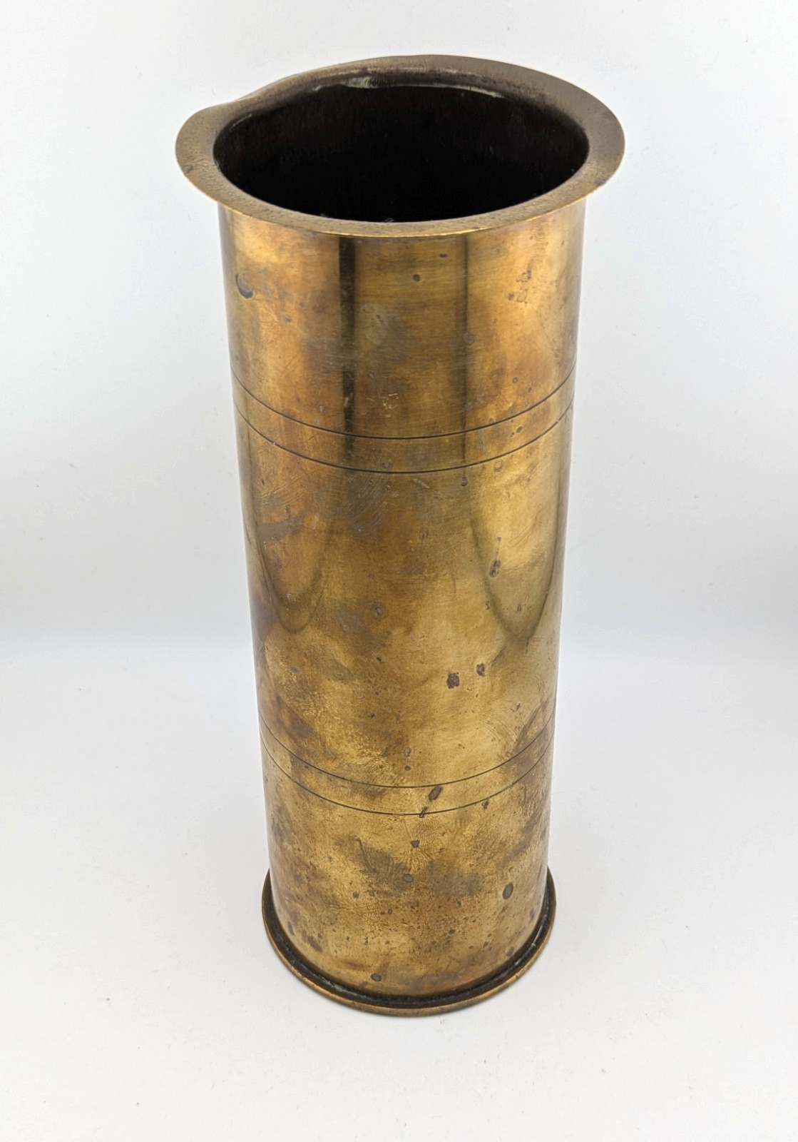 Antique Brass WW1Trench Art Shell Case Walking Stick Stand Hearth Poker Firetool