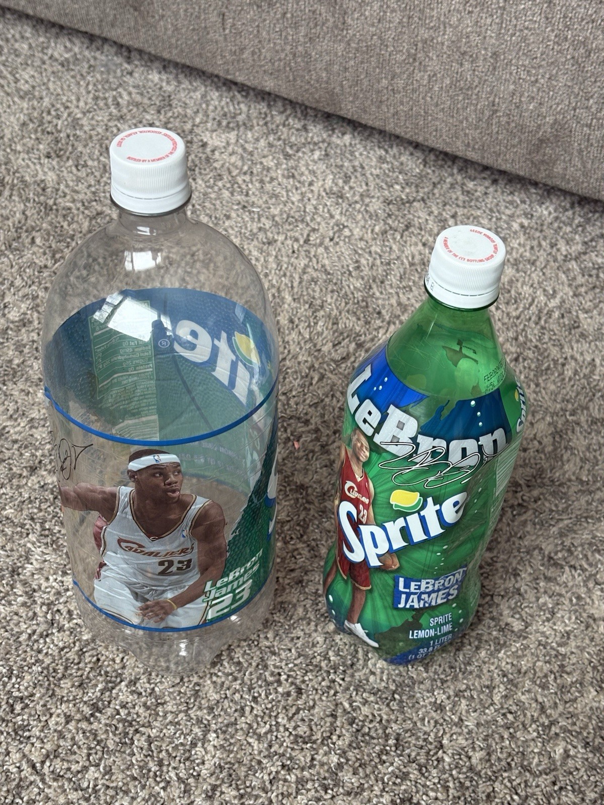 LeBron James 2003 & 2004 Sprite Coca-Cola Promo Bottles Rookie Year Lot of 2 LeBron James 2003 & 2004 Sprite Coca-Cola Promo Bottles Rookie Year Lot of 2