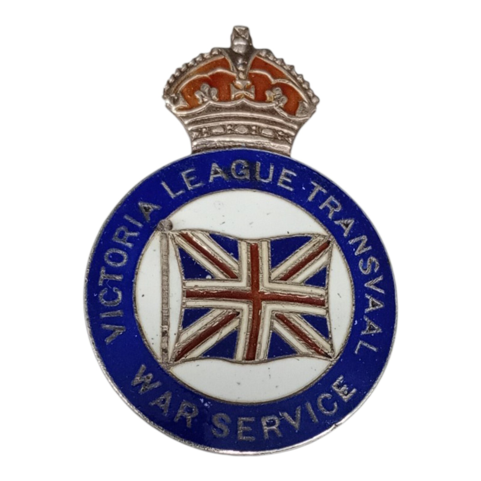 Vintage Victoria League Transvaal War Service .925 Silver Military Enamel Badge Vintage Victoria League Transvaal War Service .925 Silver Military Enamel Badge