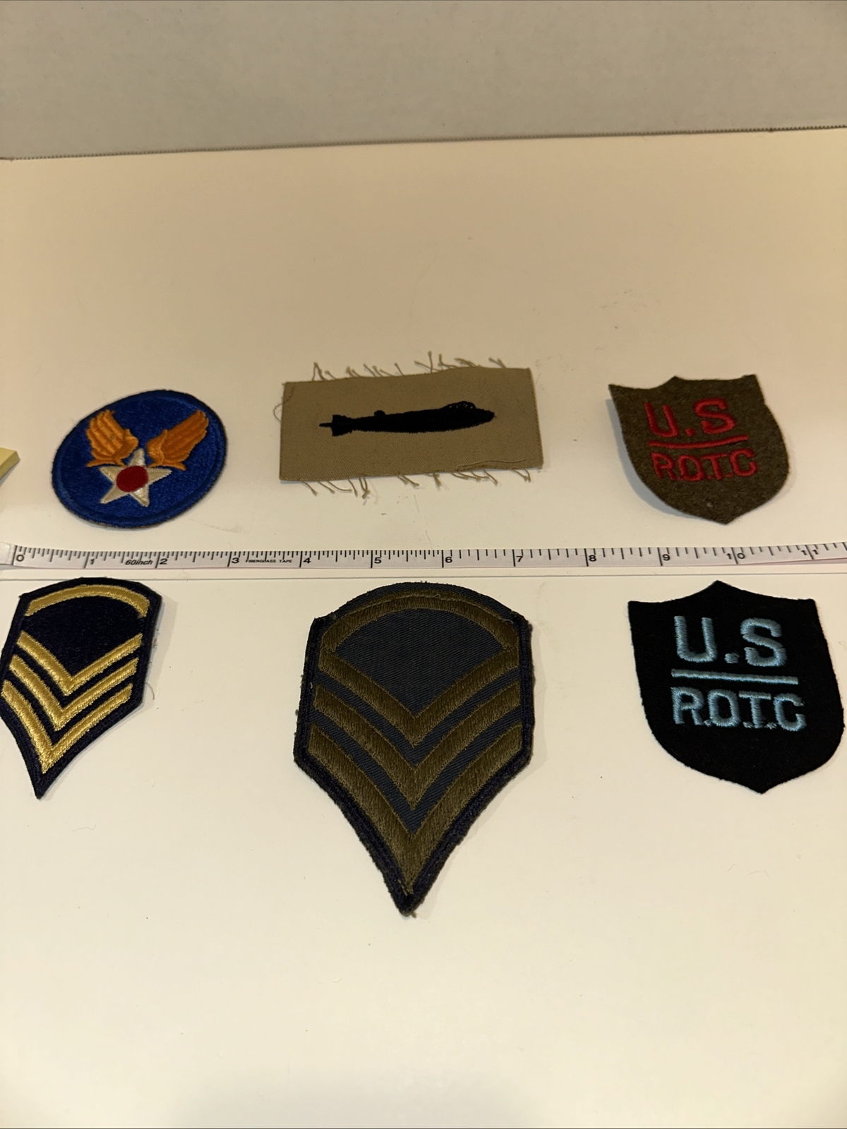Six (6) Authentic Pre WWII US ROTC Cadet Patches and WWII Patches Six (6) Authentic Pre WWII US ROTC Cadet Patches and WWII Patches