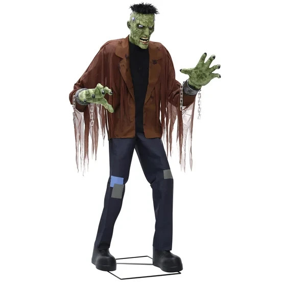 Animated Green Monster with LCD Eyes and Sound Halloween Decoration 7.5Ft Animated Green Monster with LCD Eyes and Sound Halloween Decoration 7.5Ft