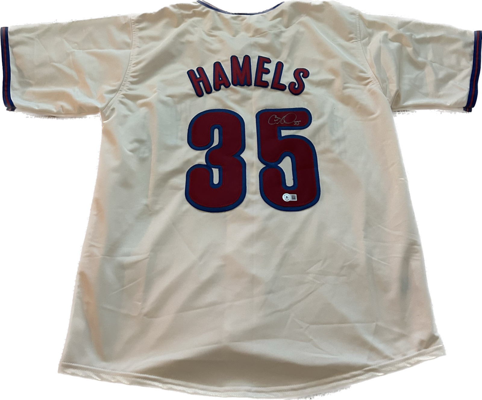 Cole Hamels Signed Philadelphia Phillies Custom Jersey Beckett Authentication 
